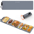 VASG Warming Mat for Food, Extra-Long 42"x12", Fast Full-Surface Heating with 19-Level Adjustable Temperature & 6-Hour Timer, Roll-Up Electric Food Warmer for Parties, Buffet (Gray)