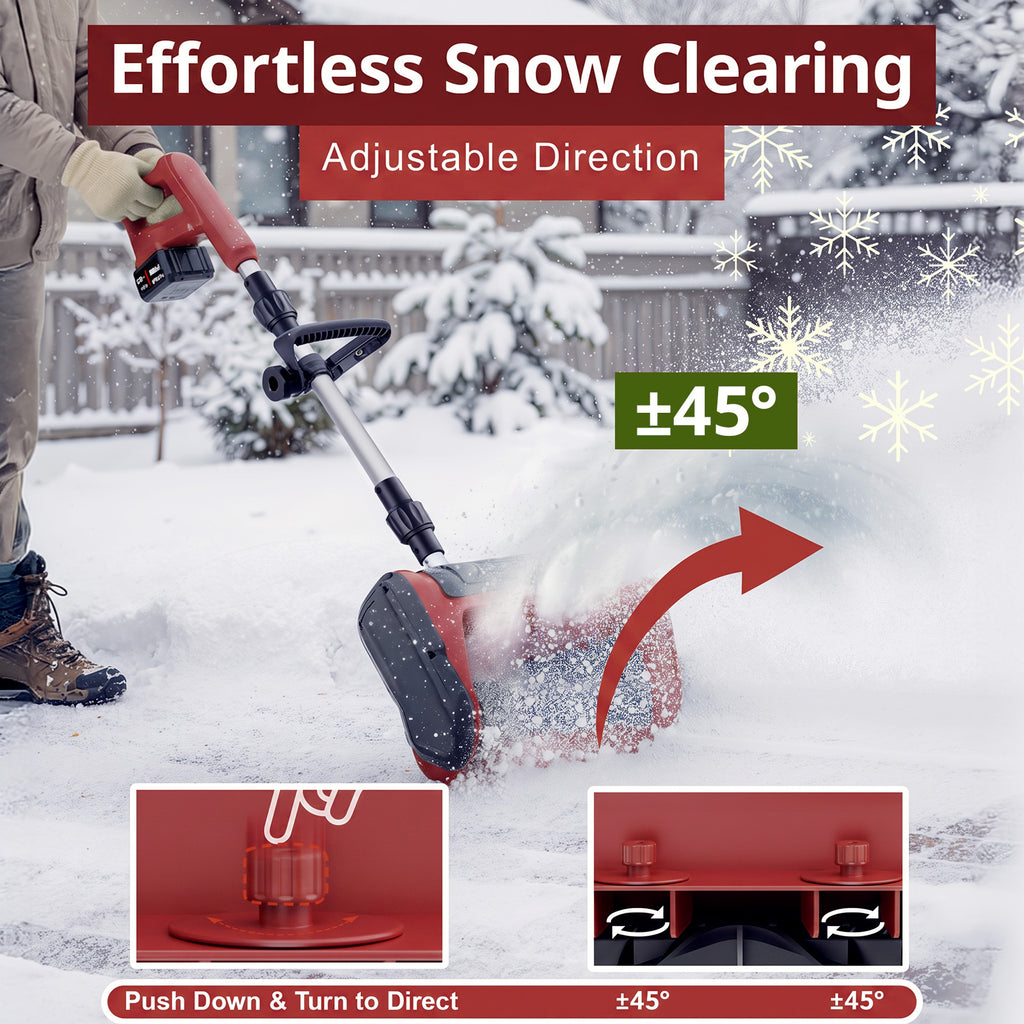 VASG Cordless Electric Snow Shovel, 21V 2×3.0Ah 12-Inch Battery-Powered Snow Blower with Adjustable Front Handle, Snow Removal Tool for Driveways, Sidewalks, Steps, and Patios