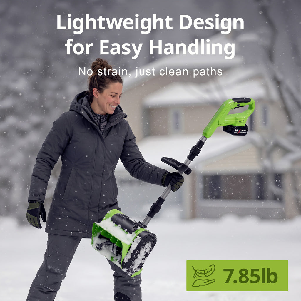VASG Electric Cordless Snow Shovel, 2X 3.0Ah/ 21V 12-Inch Battery Snow Blower, Snow Removal Machine with Adjustable Front Handle, for Driveways, Sidewalks, Steps & Patios (Charger Included)