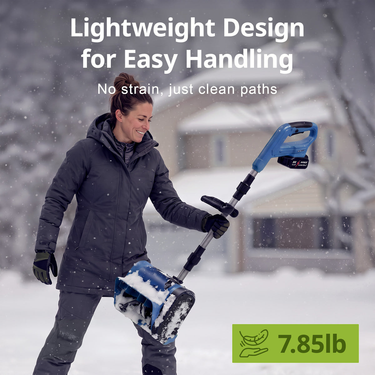VASG Cordless Electric Snow Shovel, 12-Inch Battery-Powered Snow Blower with 2×3.0Ah Batteries