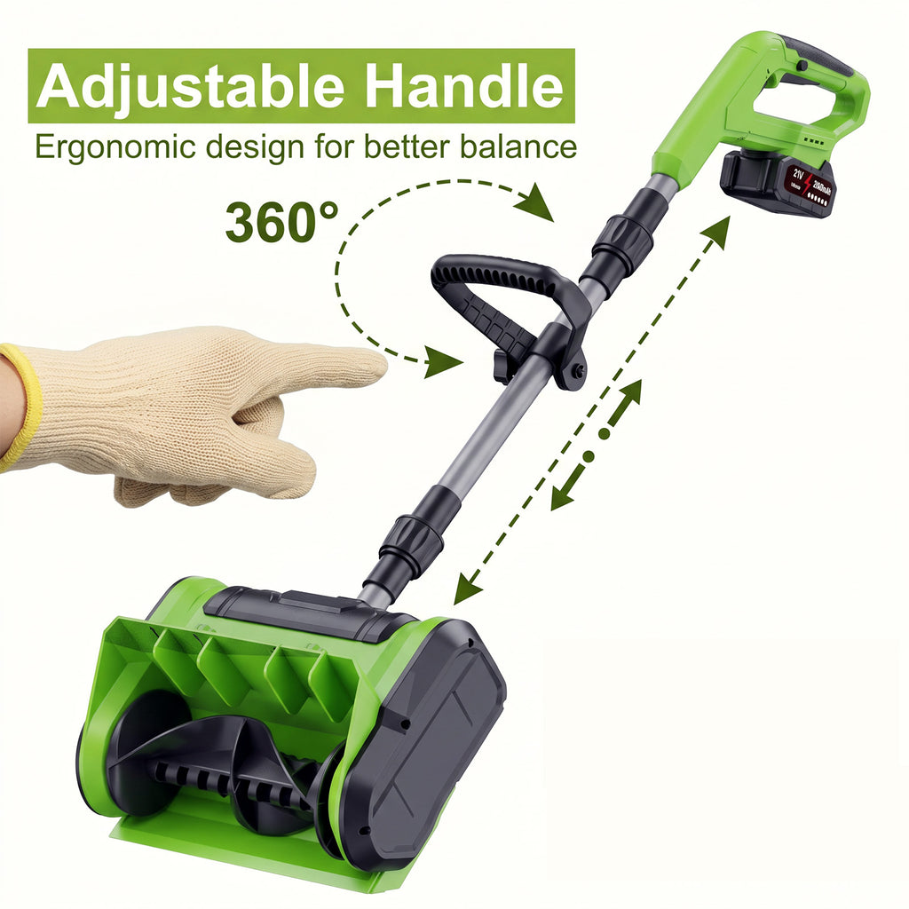 VASG Electric Cordless Snow Shovel, 2X 3.0Ah/ 21V 12-Inch Battery Snow Blower, Snow Removal Machine with Adjustable Front Handle, for Driveways, Sidewalks, Steps & Patios (Charger Included)