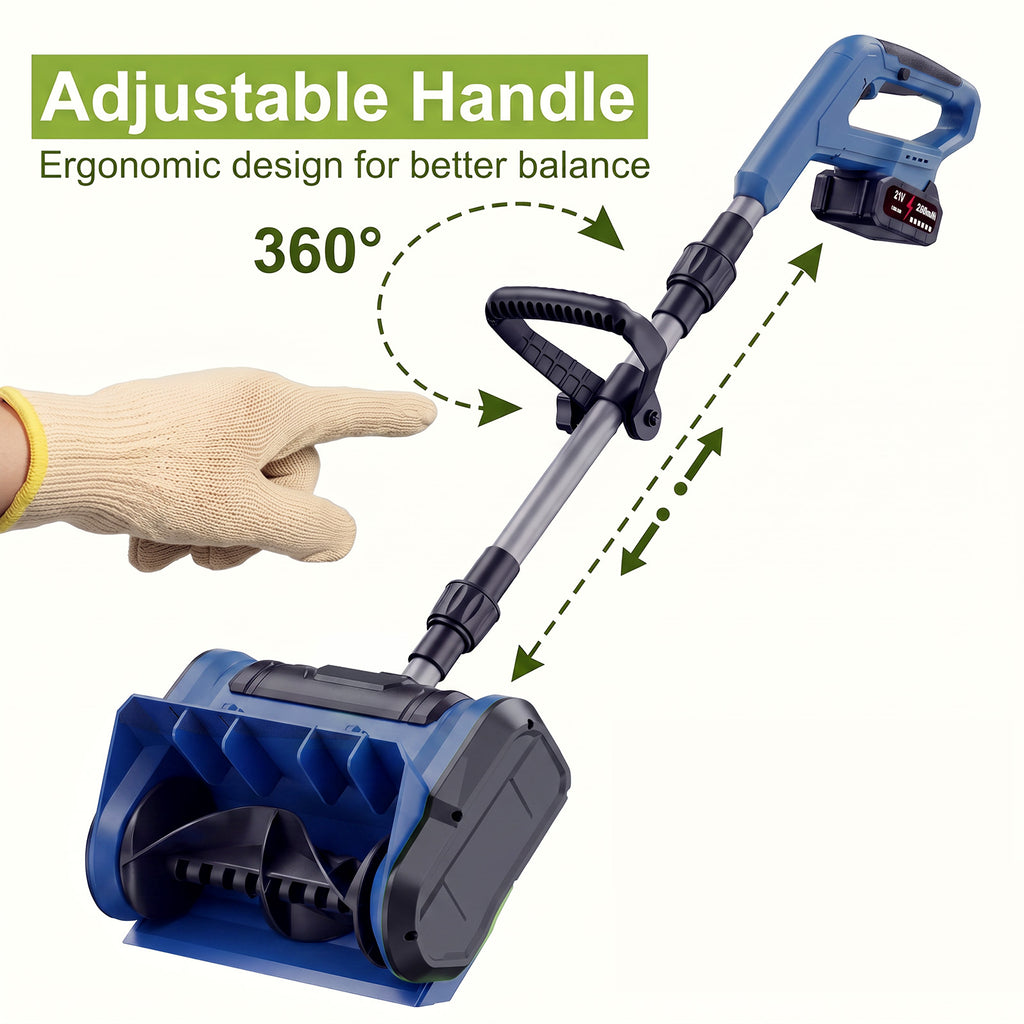 VASG Cordless Electric Snow Shovel, 12-Inch Battery-Powered Snow Blower with 2×3.0Ah Batteries
