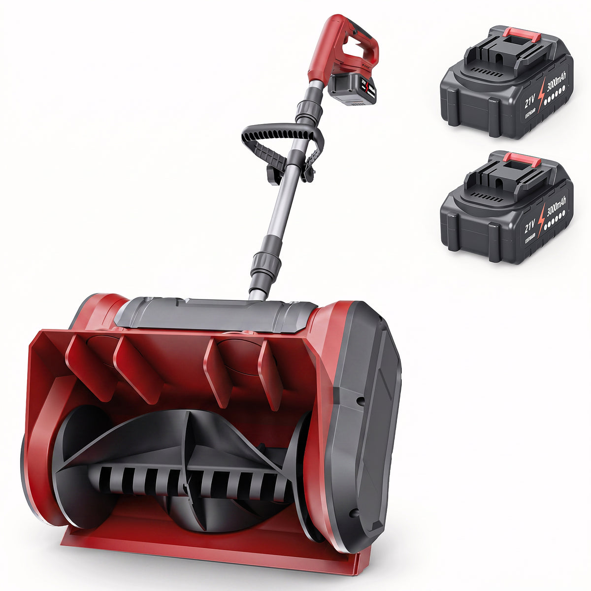 VASG Cordless Electric Snow Shovel, 21V 2×3.0Ah 12-Inch Battery-Powered Snow Blower with Adjustable Front Handle, Snow Removal Tool for Driveways, Sidewalks, Steps, and Patios