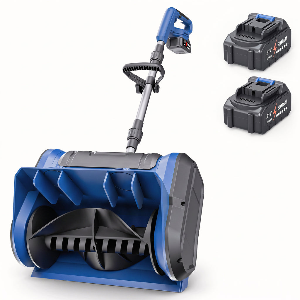 VASG Cordless Electric Snow Shovel, 12-Inch Battery-Powered Snow Blower with 2×3.0Ah Batteries