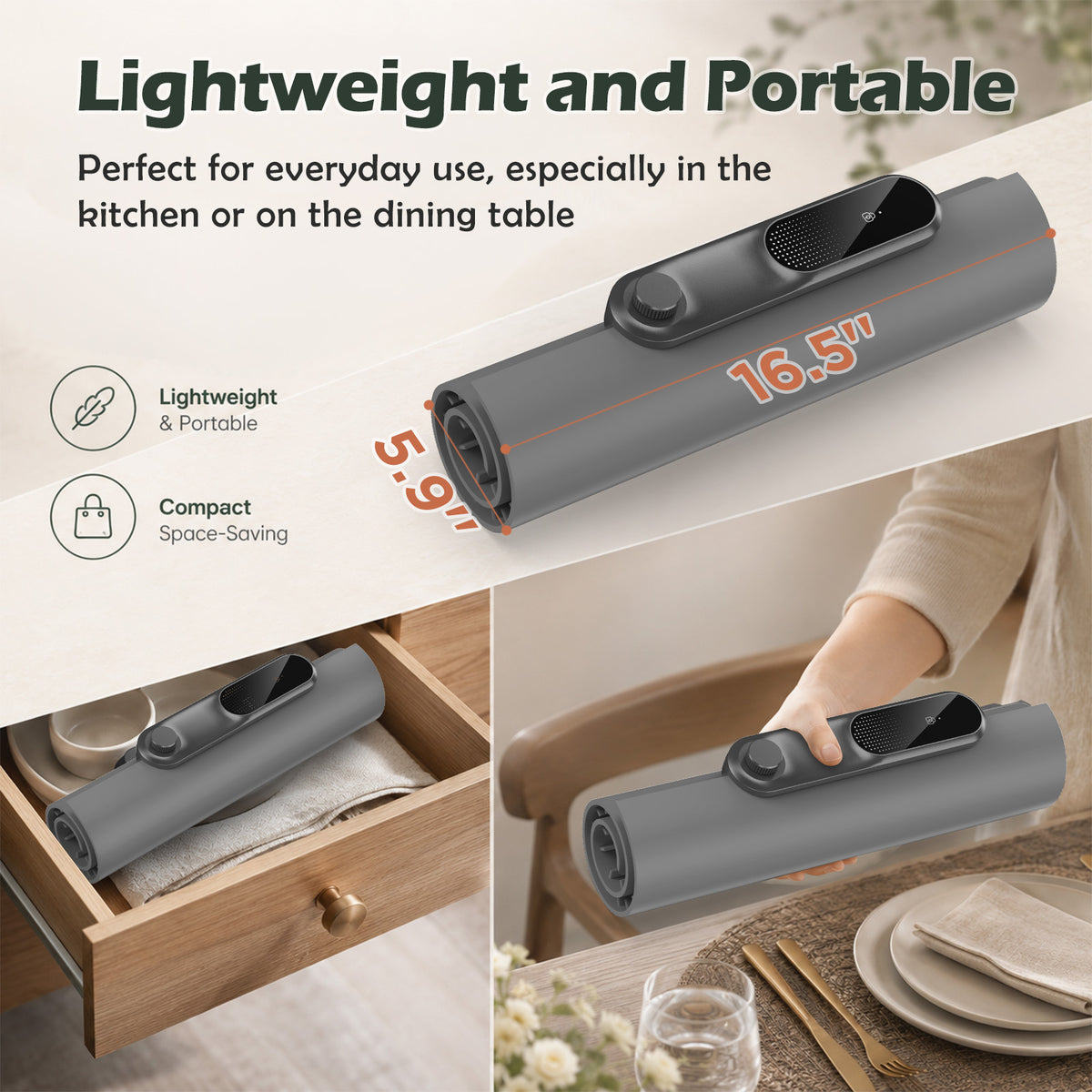 VASG Warming Mat for Food, XXL 35”x16” Food Warming Mat, 19-Level Adjustable Temperature, 6-Hour Timer, 500W Fast Heating, Rollable Warming Tray for Parties, Buffets & Family Gatherings (Gray)