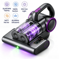 VASG Mattress Vacuum Cleaner, 16Kpa Bed Vacuum Cleaner with UV Light, HEPA Filtration, 500W Corded Handheld Vacuum for Bed, Sofa & Couch (Black)